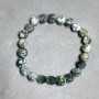 Bracelet Moss Agate faceted 8mm+- , length 18cm +- stretch