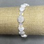Bracelet Chalcedony Heart 10mm+-, Adular Tumbled 12mm+-, length 18cm +- stretch