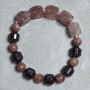 Bracelet Strawberry quartz faceted shapes, diameter 12x10mm ± bead 8mm ± Garnet faceted shape 11x10mm ± length 18cm ± stretch