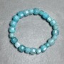Aquamarine bracelet faceted cube 7mm+- 9mm+- , length 18cm +- stretch