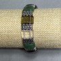 Jade rauchtopaz & rock crystal bead bracelet, link size 16x11mm ±, length 18cm ± stretch