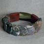 Agate bracelet, link design, diameter 18x13mm +- Moss agate 20x20mm +-, length 18cm +- stretch