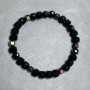 Agate bracelet faceted cube 6mm ± Hematite faceted prism 6mm ± length 18cm ± stretch