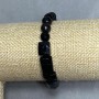 Agate bracelet faceted bead 8mm+- Tourmaline rough cut 11-14x10mm+, length 18cm +- stretch