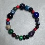 Bracelet Agate Aventurine Lapis Lazuli bead 12mm± 8mm± cube 6mm±, length 18cm± stretch