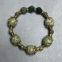 Serpentinite bead bracelet 13mm± Jasper faceted 10mm±, length 18cm± stretch
