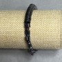Hematite bracelet, rondelle, diameter 8x2mm+- 5x2mm+- wave 7x5mm+- , length 18cm +- stretch
