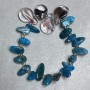 Agate bracelet, agate chips butterfly 12-16x6mm +- Murano glass petal 19x14mm +- , length 18cm +- stretch