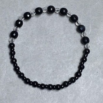 Agate Bead Bracelet, diameter 4mm± 6mm± seed beads 4mm±, length 18cm ± stretch