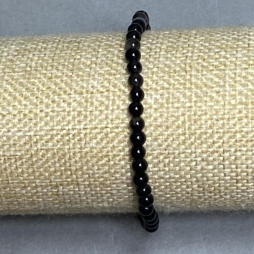 Agate bead bracelet, bead diameter 4mm ±, length 18cm ± stretch