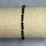 Agate bracelet, faceted bead (4mm+-), hematite bead (2mm+-), length 18cm+- stretch