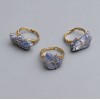 Ring, size Kyanite natural stone in wire-wrapped setting 18-25x9x11-15mm+- (assorted sizes)