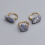 Ring, size Kyanite natural stone in wire-wrapped setting 18-25x9x11-15mm+- (assorted sizes)