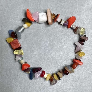 Agate Coral Citrine crystal rubble bracelet 6-13x2-6mm +- , length 18cm +- stretch