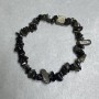 Agate and Pyrite bracelet, crystal rubble 6-13x2-6mm ±, length 18cm ± on stretch