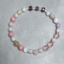 Bracelet Pink Quartz Opalite Chalcedony bead 6mm +- , length 18cm +- stretch