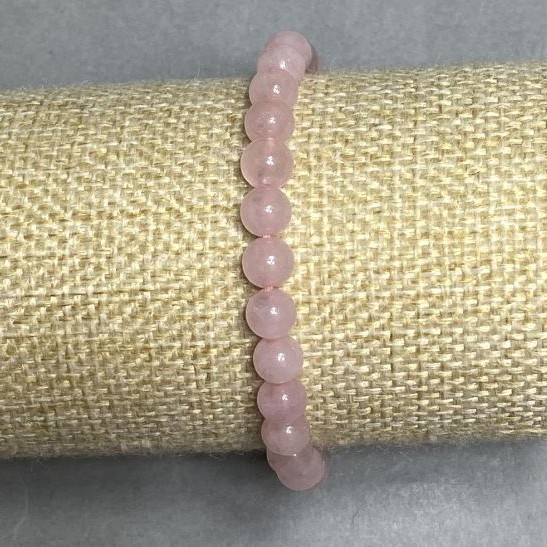 Pink quartz bead bracelet 6mm ±, length 18cm ± stretch