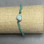 Bracelet Czech crystal faceted rondelle 3x2, 5mm+/- Amazonite tumbled 12x9mm+-, length 18cm +/- stretch