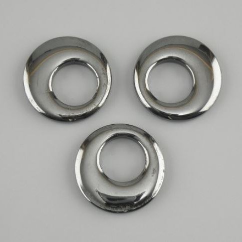 Pendant doughnut (bublik) Hematite, diameter 22x3-3.5mm+, hole diameter 11mm+