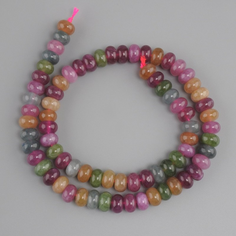 Tourmaline rondelle beads, diameter 8x5mm +/-, strand length 38cm +/-