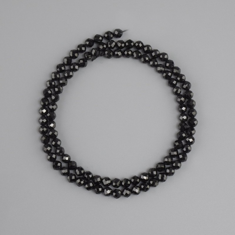Tourmaline beads faceted round bead, diameter 4mm +/-, length 38cm +/-