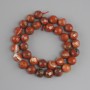 Beads Red Jasper faceted round bead, diameter 10mm+-, length 36cm+