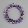 Amethyst beads faceted cube 7x7mm+- seed beads 3mm+-, length 37cm+-