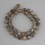 Beads Coffee Jasper faceted cube, diameter 8×8mm± seed beads 3mm±, length 38cm± on a thread