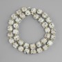 Jasper beads Kiwi, faceted cube, diameter 8x8mm± seed beads 3mm+- length 39cm± on a thread