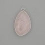 Pendant Pink Quartz in a metal setting in a silvery colour 30x22mm+