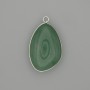 Nephrite pendant in a silver-coloured metal setting 30x22mm+