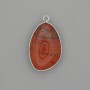 Pendant Red Jasper in a silver-coloured metal setting 30x22mm+