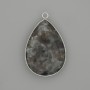 Pendant with Yooperlite in a silver-tone metal setting 36x26mm+