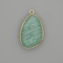 Pendant Amazonite in a gold-coloured metal setting 32x22 mm+