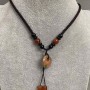 Pendant 'Bublik' Heliotrope, diameter 18mm± Carnelian cylinder 11x6mm± on a cord, length 64cm+