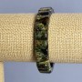 Green Garnet Grossular bracelet, natural stone, smooth link, diameter 13x9 mm +/-, length 18 cm +/-, stretch
