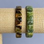 Bracelet Green Garnet Grossular natural stone smooth link, diameter 12x8, 5mm +- , length 18cm +- stretch