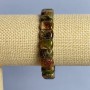 Green Garnet Grossular bracelet natural stone smooth link, 12×8 mm, 5 mm ±, length 18 cm ± stretch