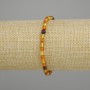 Amber bracelet smooth bead, diameter 4.5 mm (+/-), length 18 cm stretch
