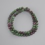 Zoisite beads, faceted round bead, diameter 6 mm ±, length 37 cm ± on a thread