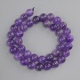 Amethyst beads, smooth round bead, diameter 10 mm ±, length 38 cm ± on a thread