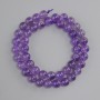 Amethyst beads smooth round bead, diameter 8.5 mm ±, length 38 cm ± on a thread