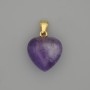 Amethyst pendant heart, diameter 15x15mm +/-, length 20mm +/-