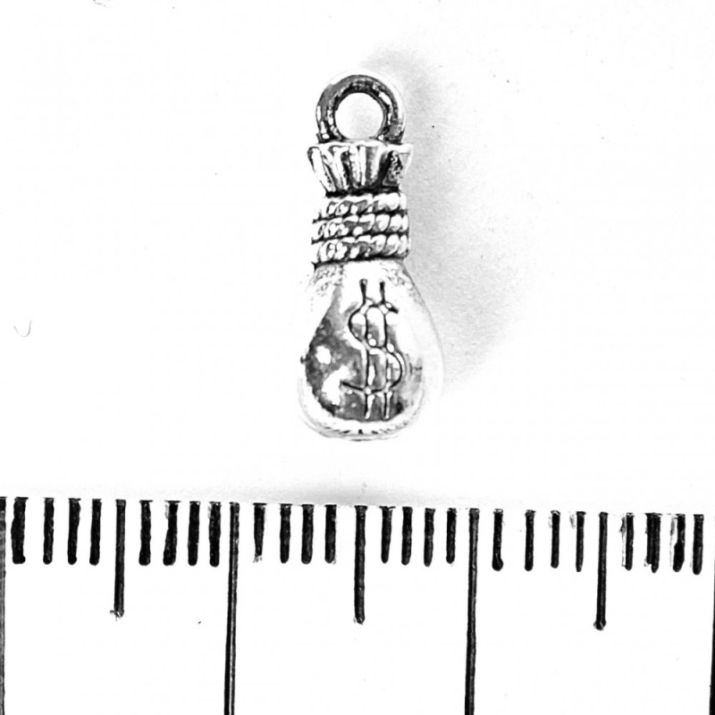 Findings Money Bag Pendant 15x6mm pack 20g +/- 13pcs