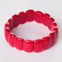 Bracelet Coral (pressed) Rectangular stones on elastic, "chain" 1, 1*1, 5 cm