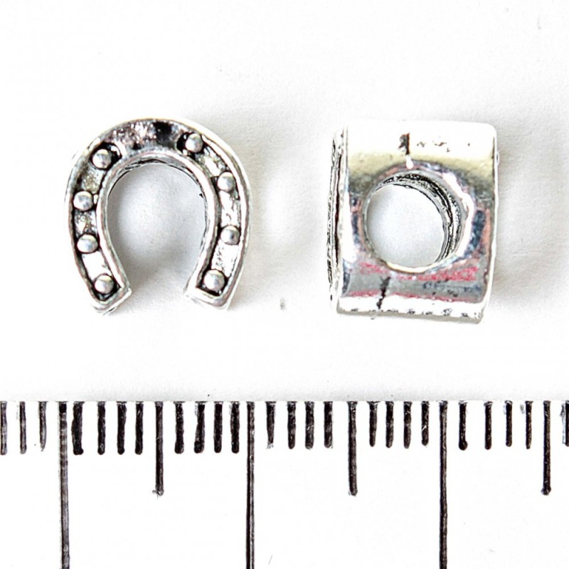 Findings Bead Pandora Horseshoe 9x10mm, diameter 5mm, pack 20g +/- 9pcs
