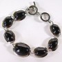 Clearance. Agate Bracelet Smooth Bezel Oval Stone 18x22+15x20mm, length 18–21cm
