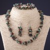 Set Trio Jasper Assorted Natural Stone "Stone Chip" Necklace + Earrings + Bracelet