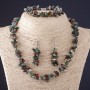 Set Trio Jasper Assorted Natural Stone "Stone Chip" Necklace + Earrings + Bracelet