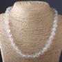 Necklace Opal Glass White Matte, 10mm diameter